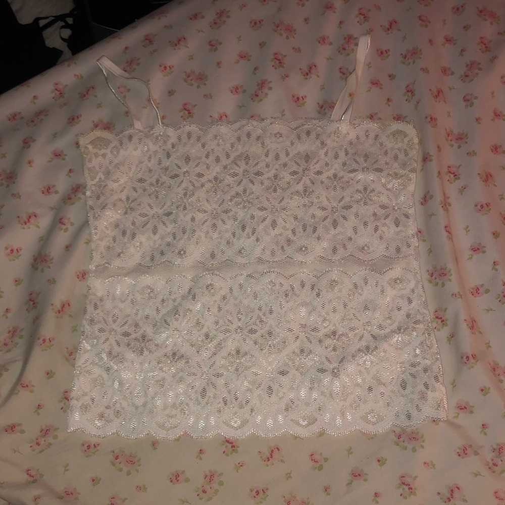 White Lace Camisole Tank Top - Women